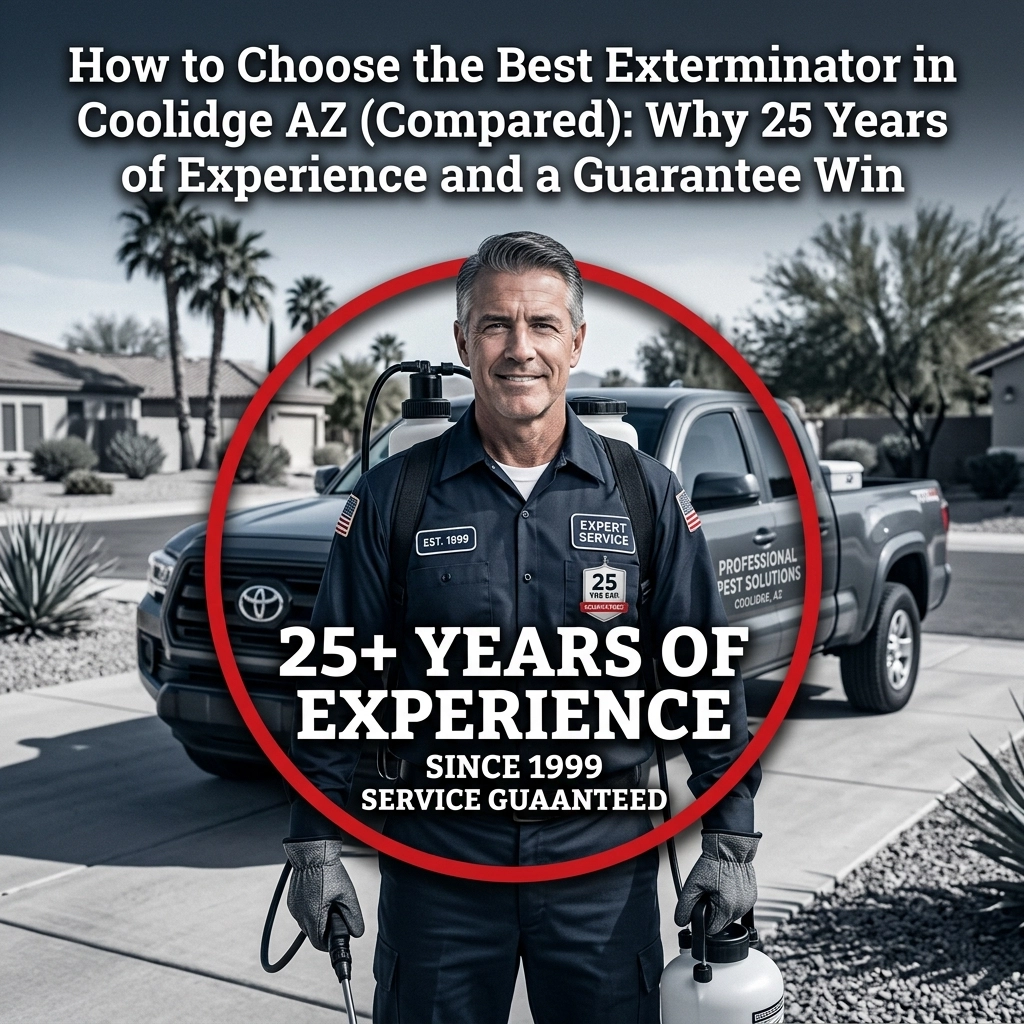 How to Choose the Best Exterminator in Coolidge AZ (Compared): Why 25 Years of Experience and a Guarantee Win