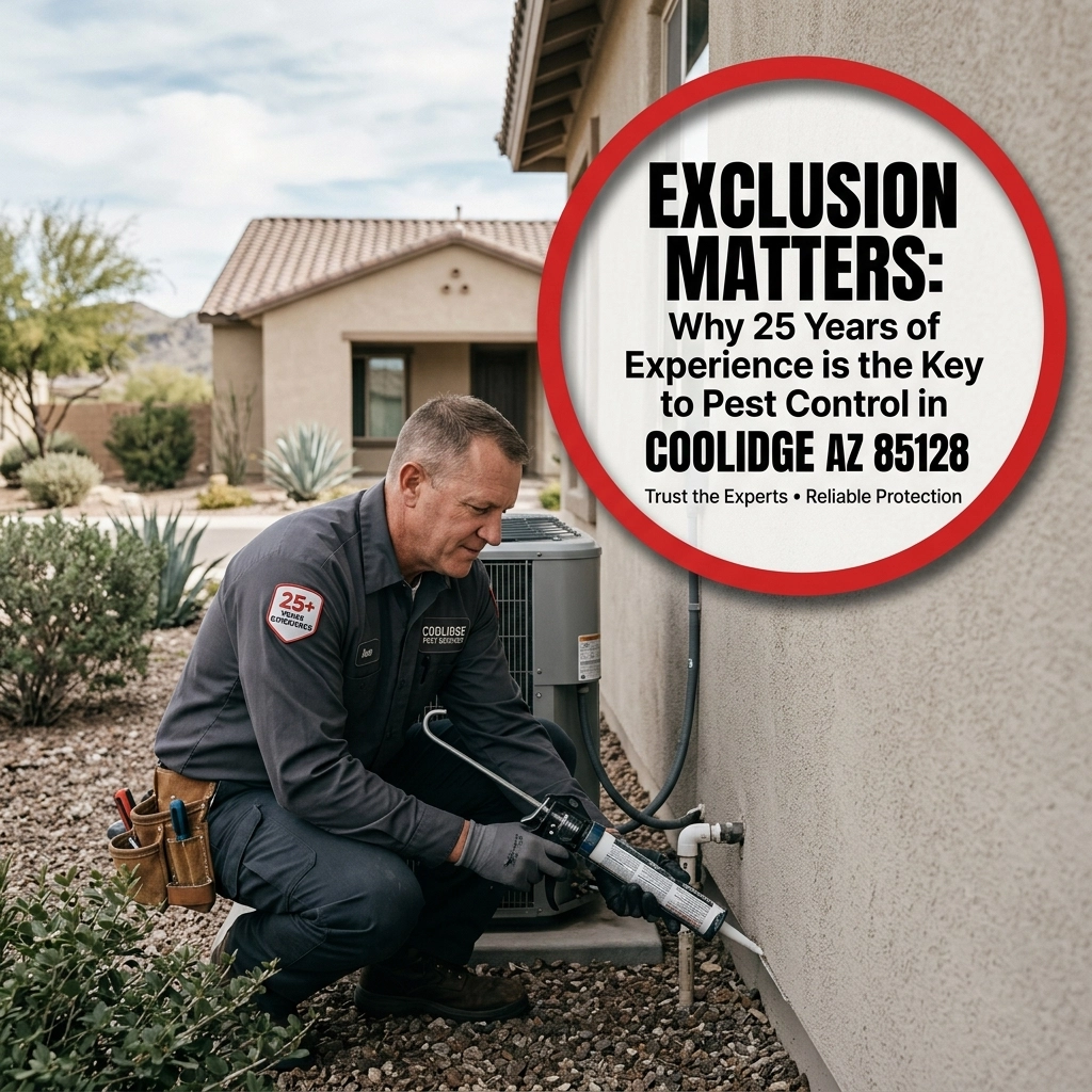 Exclusion Matters: Why 25 Years of Experience is the Key to Pest Control in Coolidge AZ 85128